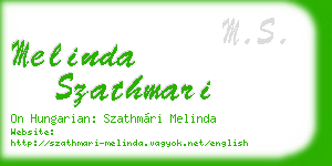 melinda szathmari business card